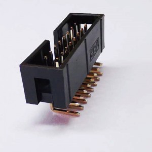 2x8P 2.54mm พิทช์มุมขวากล่องจุ่มกล่องหัวซ็อกเก็ตหญิง